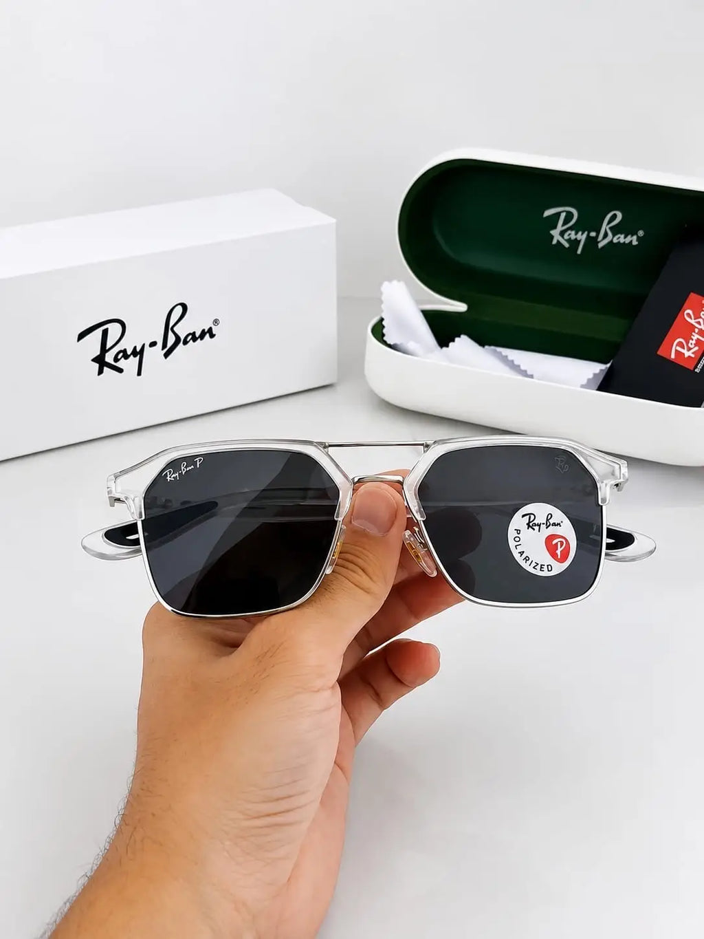 Rayban 04 white black