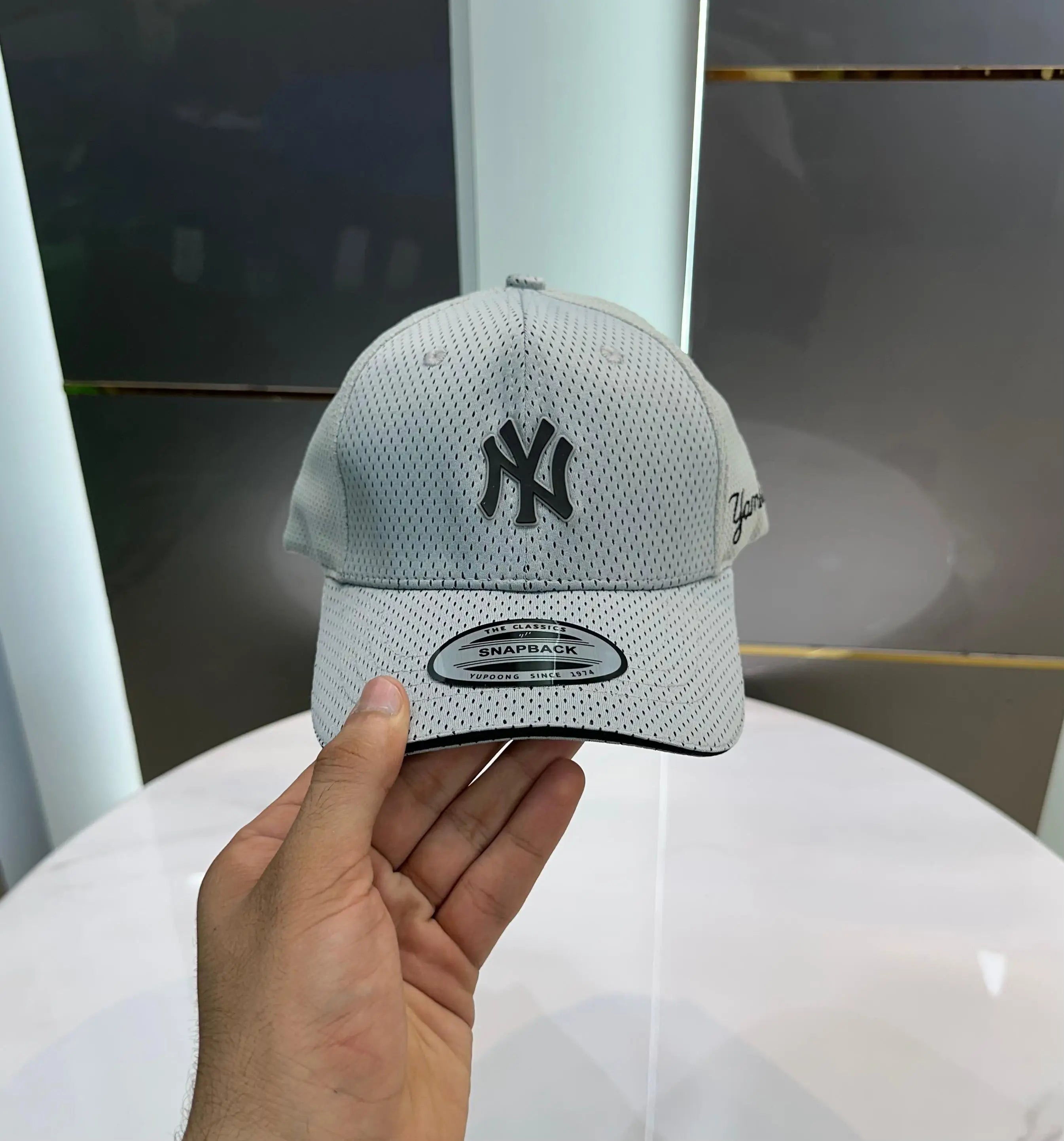 NY Yankees Grey Black Premium Imported Cap