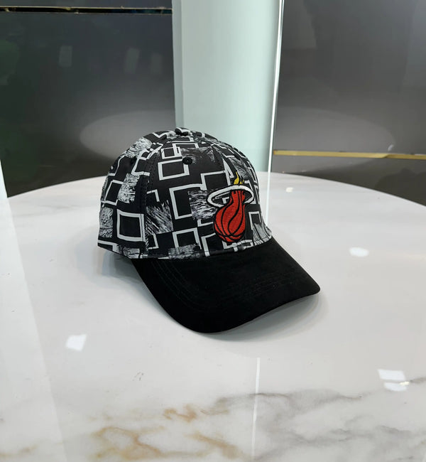 NBA Black White Printed 002 Premium Imported Cap