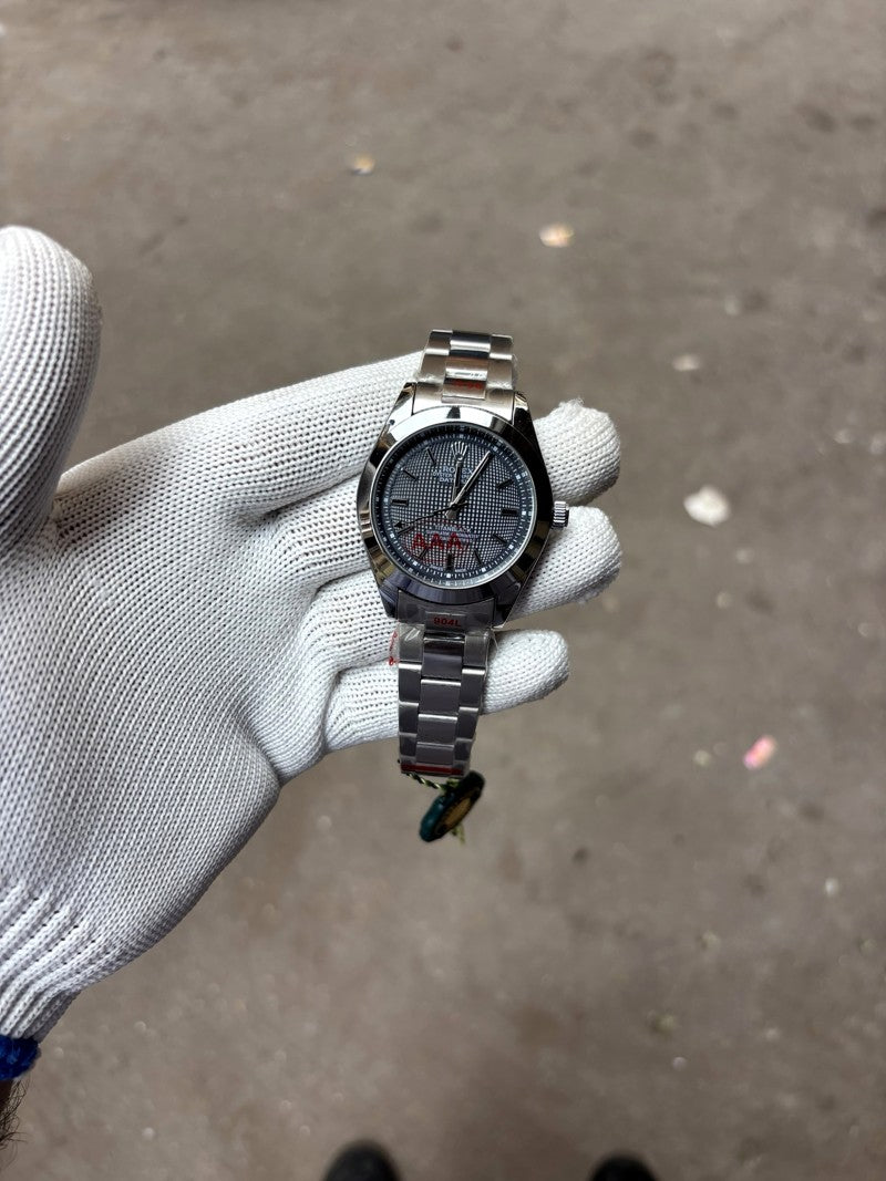 Rolex datejust style slate grey grid dial smooth sweep quartz m1 Secondary image