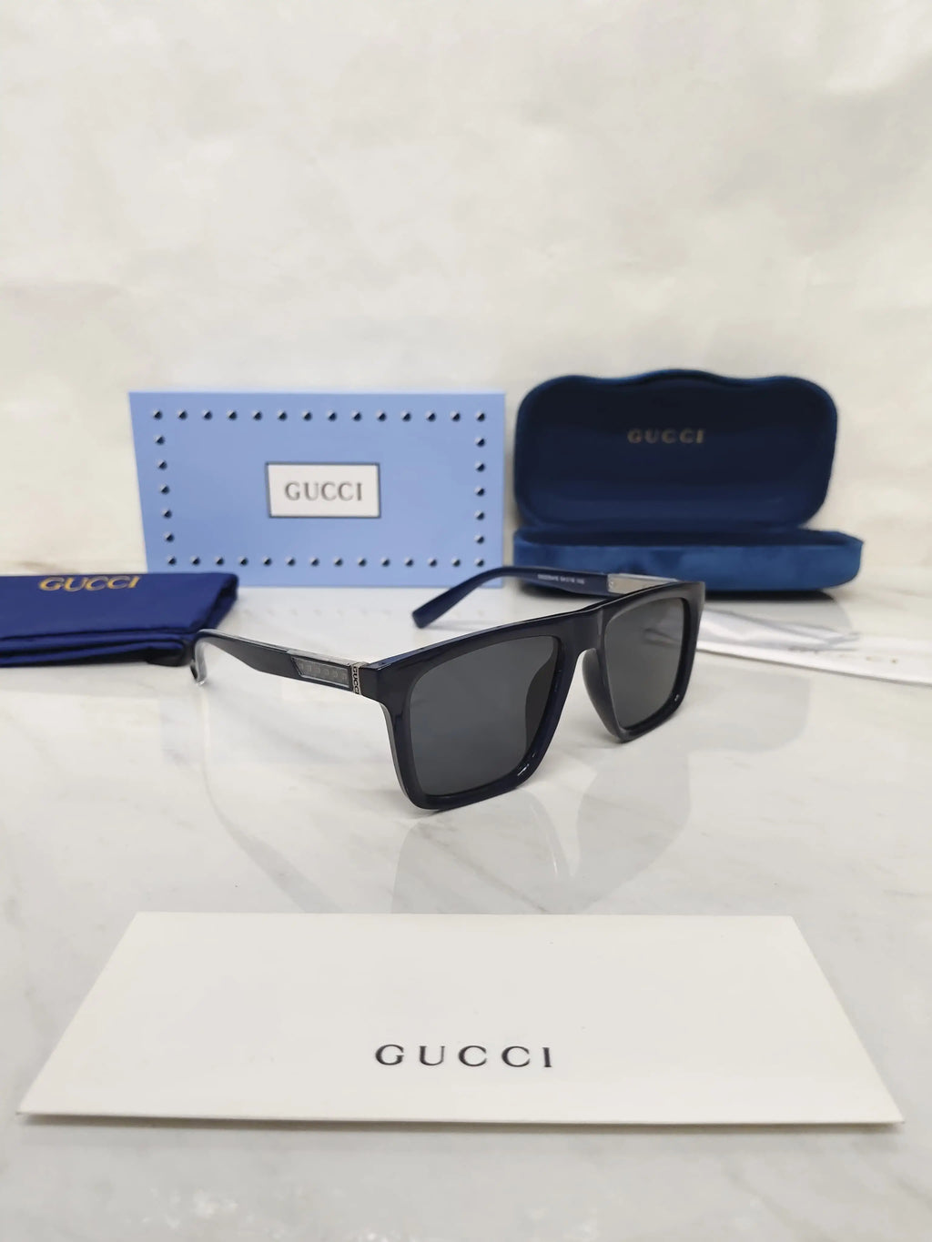 Gucci 2204 Glossy Blue Stick logo