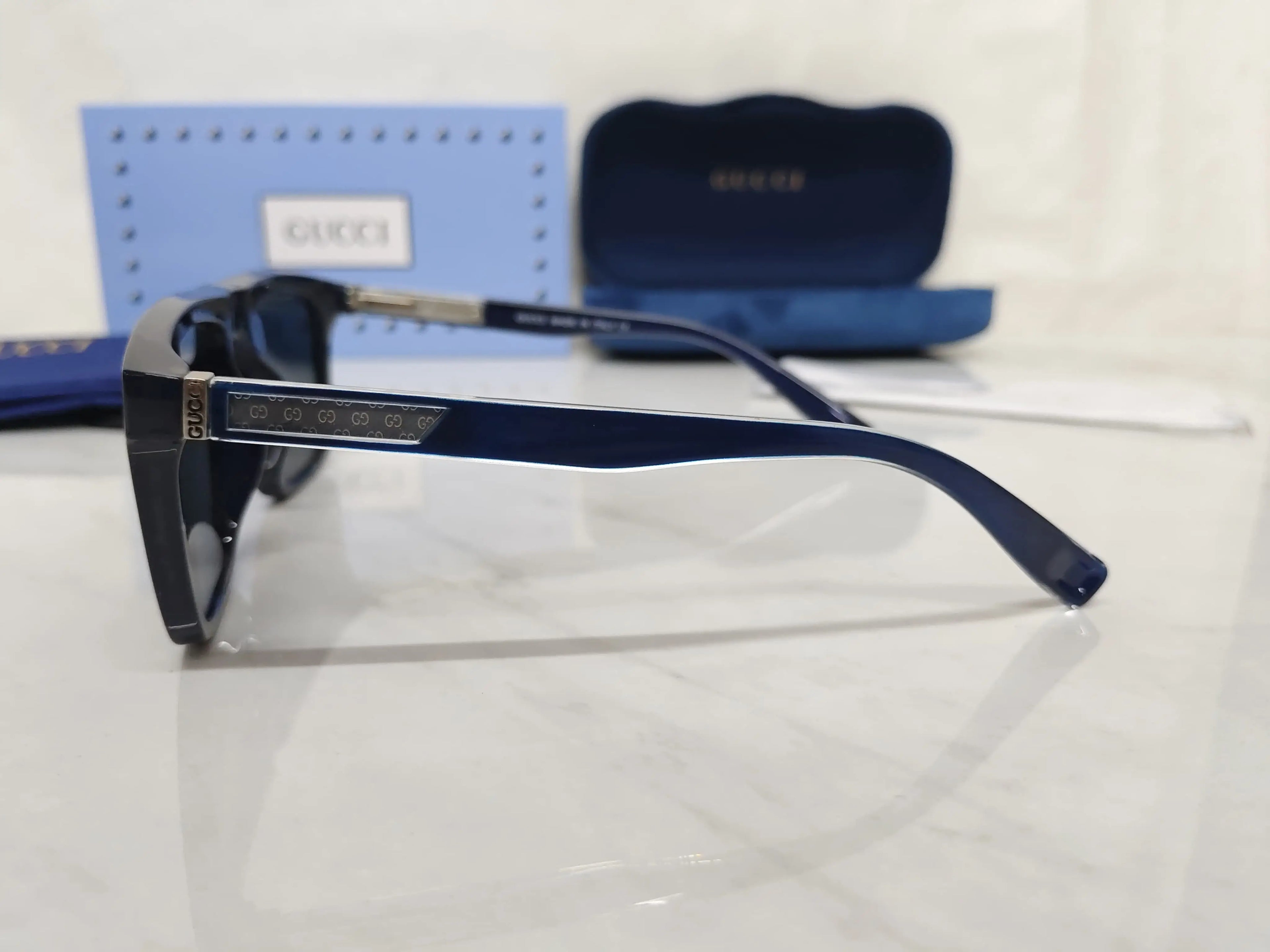 Gucci 2204 Glossy Blue Stick logo