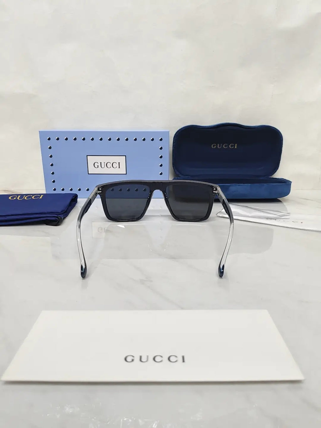 Gucci 2204 Glossy Blue Stick logo