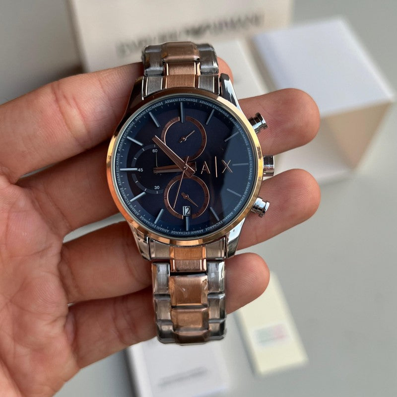 Arman i Exchange DANTE Chronograph AX1874 Two Tone Blue Dial Main image