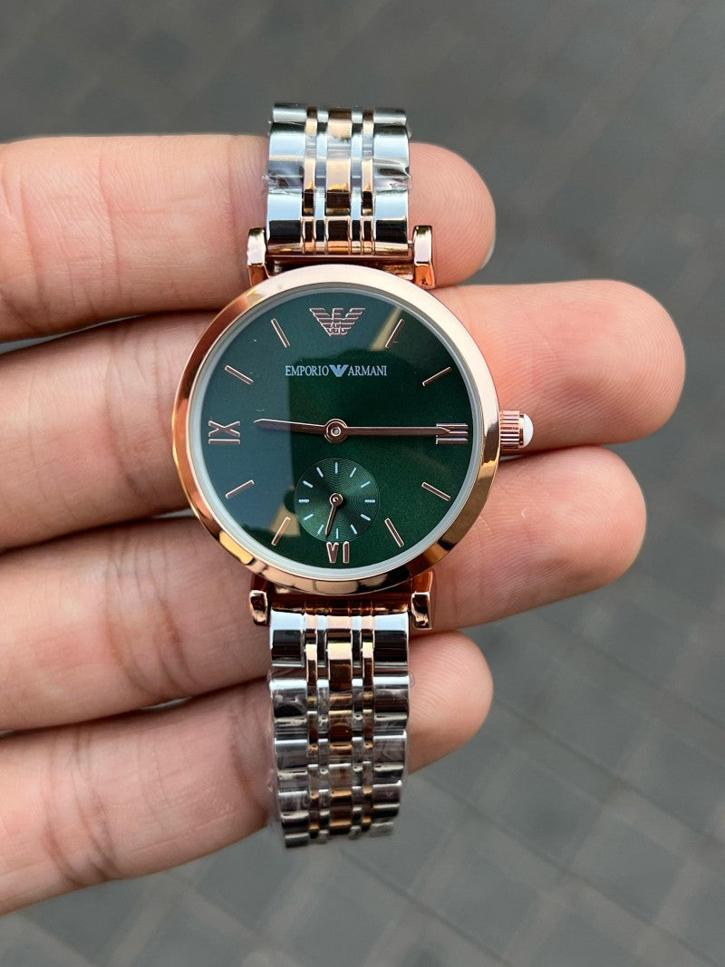 Emporio Arman i Women Two Tone Green Dial Roman Secondary image