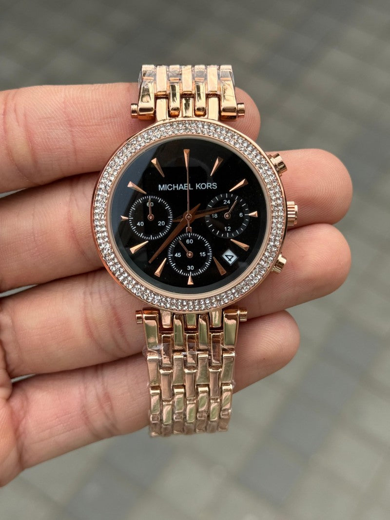 Michael Kor s Darci Chronograph Women s Rose Black Main image