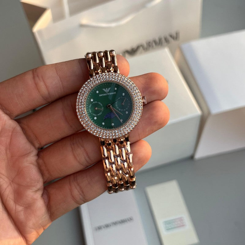 Emporio Arman i Women s Chronograph Rose Gold Green Dial Secondary image