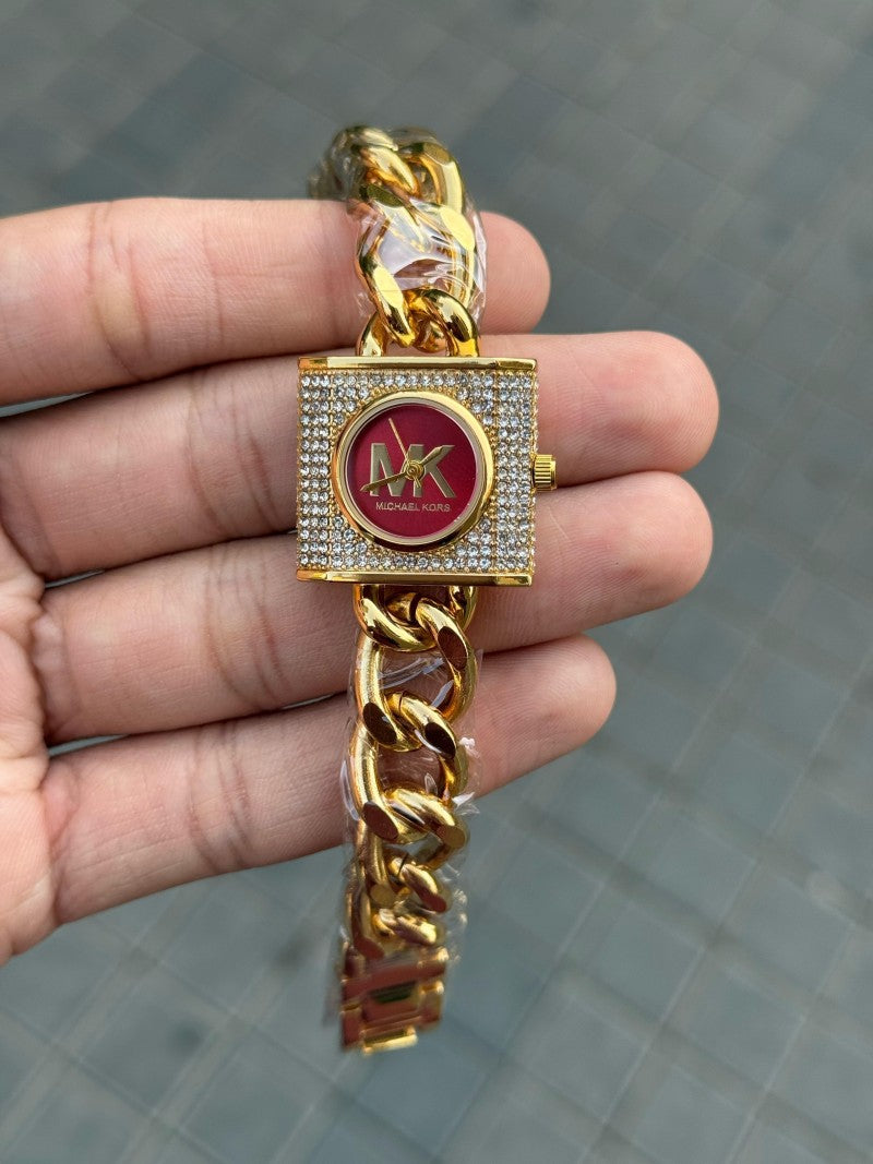 Michael kor s Chain Lock Women s Gold Red Main image