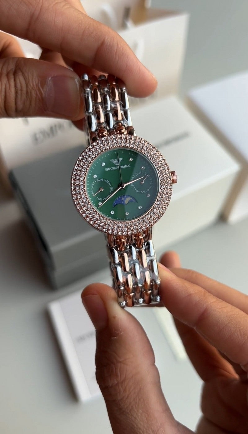 Emporio Arman i Women s Chronograph Two Tone Green Dial Main image