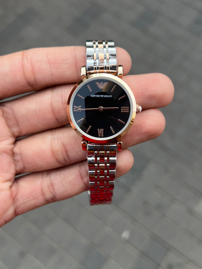 Emporio Arman i Women s Two Tone Black Dial Plain Secondary image
