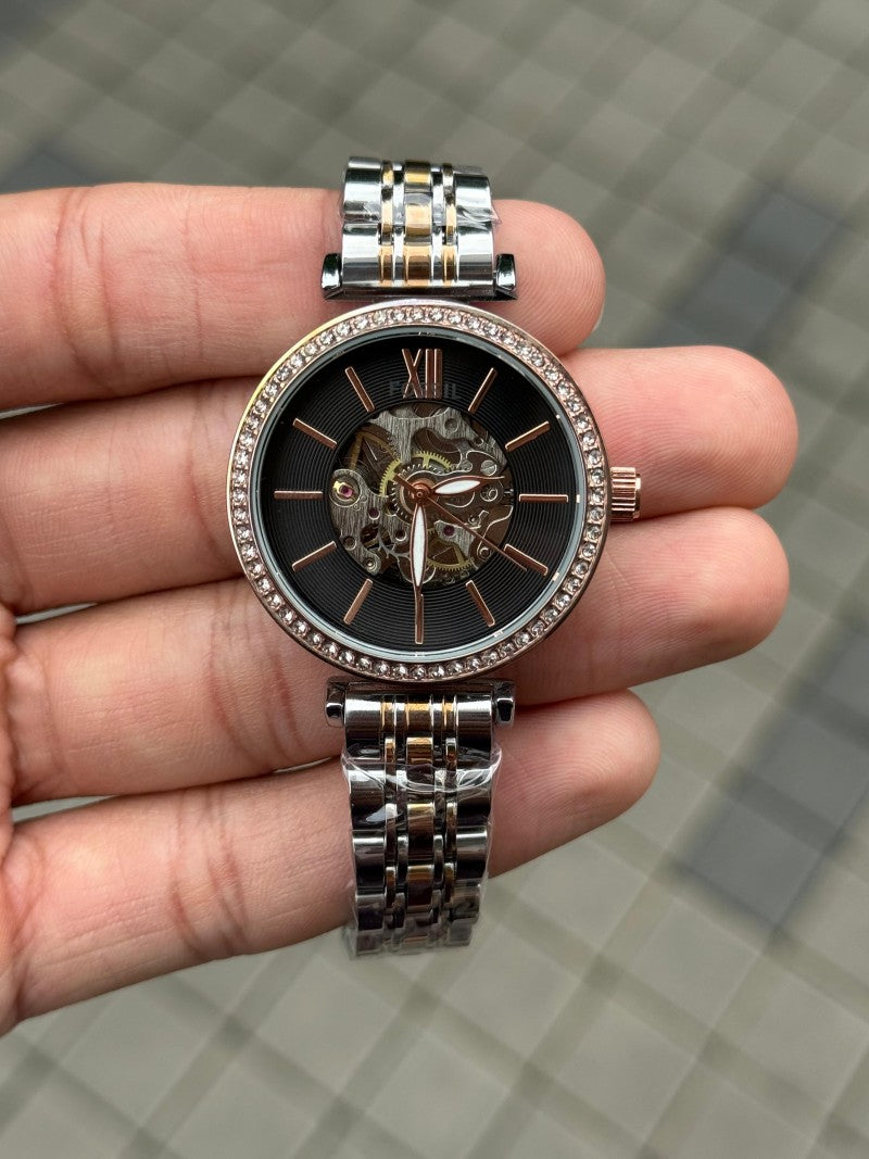 Fossi l Tillie Automatic Womens Two Tone Black Dial Main image