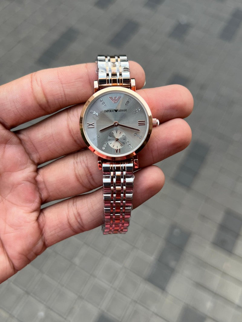 Empori o armani women s chrono grey dial