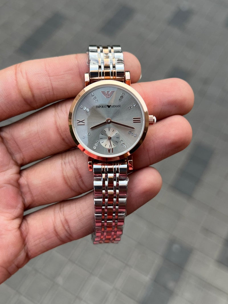 Empori o armani women s chrono grey dial