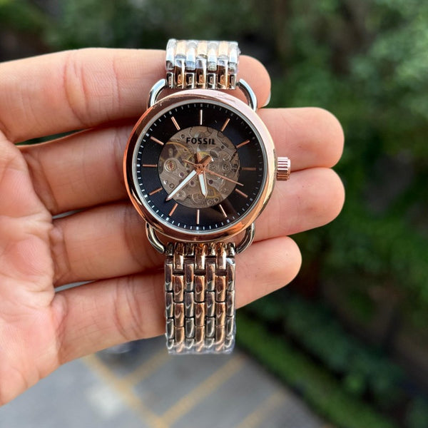 Fossi l Women s Automatic Two Tone Black Dial