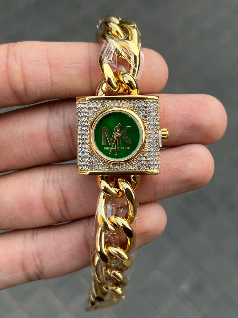 Michael Kor s Chain lock Gold Green Main image