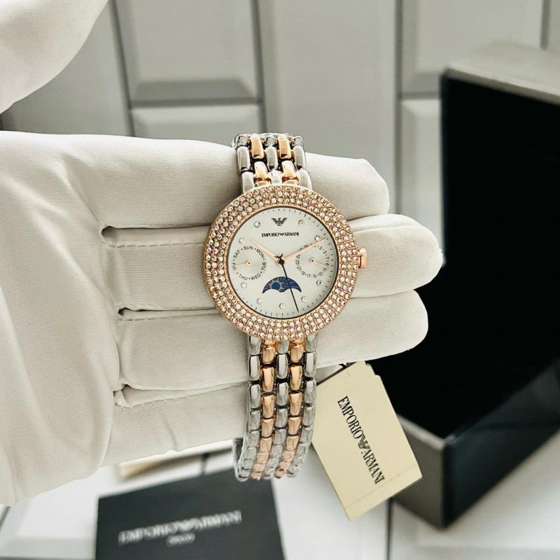 Emporio Arman i Women s Chronograph Two Tone White Dial