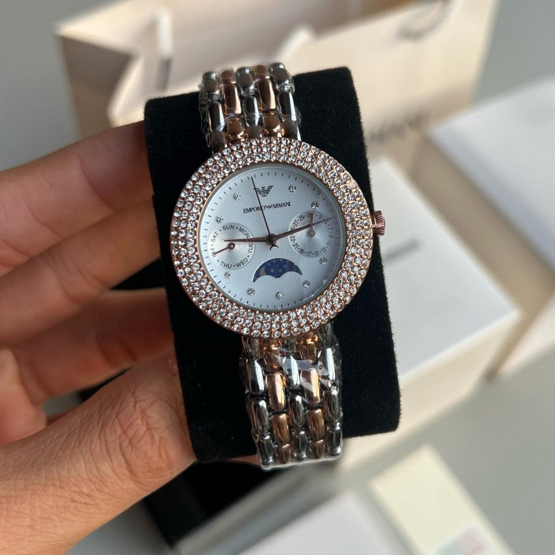 Emporio Arman i Women s Chronograph Two Tone White Dial
