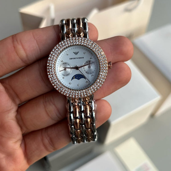 Emporio Arman i Women s Chronograph Two Tone White Dial