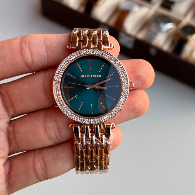Michael Kor s Darci Rose Gold Green Dial Secondary image