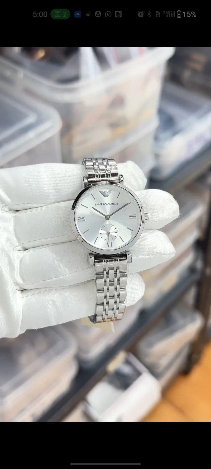 Empori o Armani Women s Chrono Silver