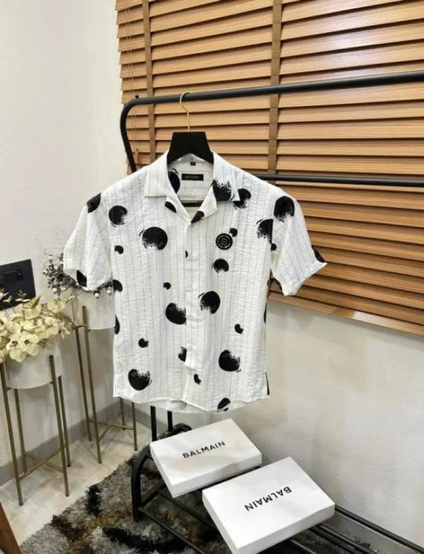 Balmai_n Turkey Imported Premium Linen Cotton Printed Half Shirt With OG BoX And Bag