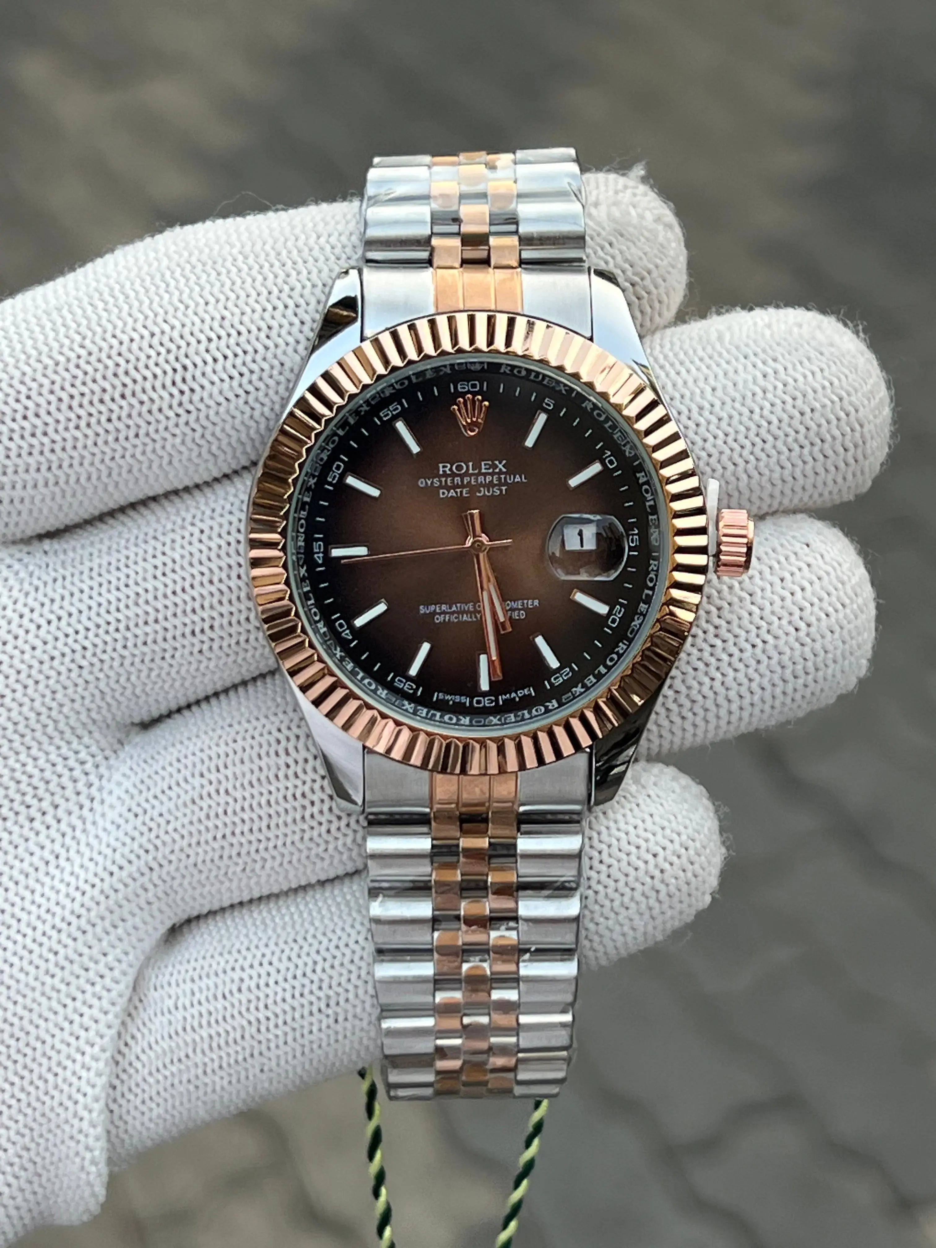 Rolex Date Just Two Tone Brown