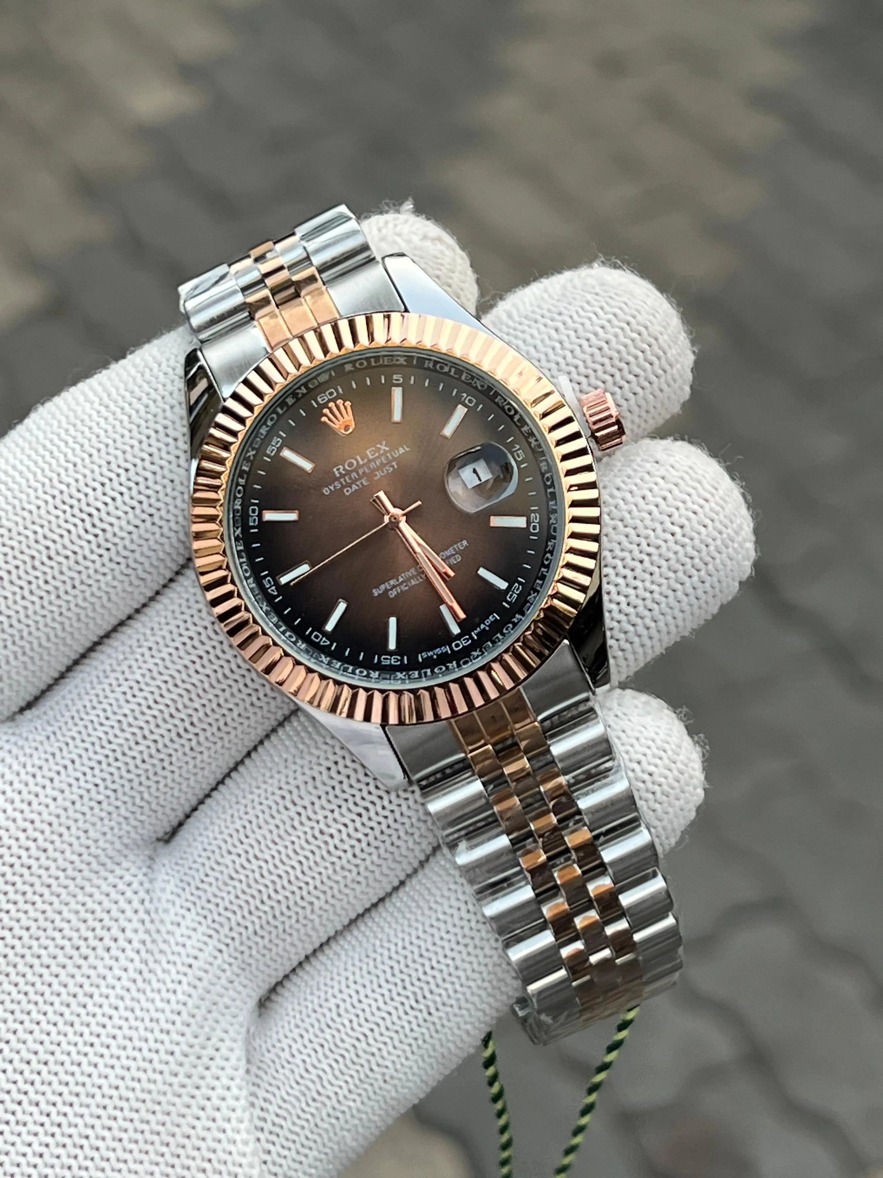 Rolex Date Just Two Tone Brown