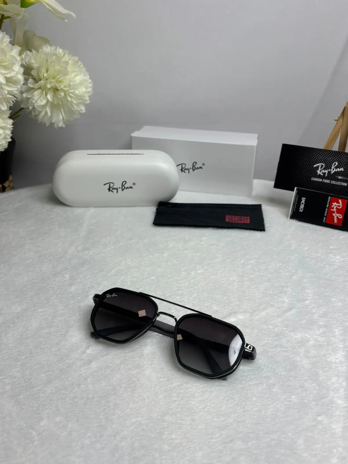 RayBan 3162 matt black smoke grey