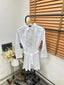 Dolc_e & Gabbana Imported Silk Fabric Self Monogram.. Print Premium Belted Dress For Women