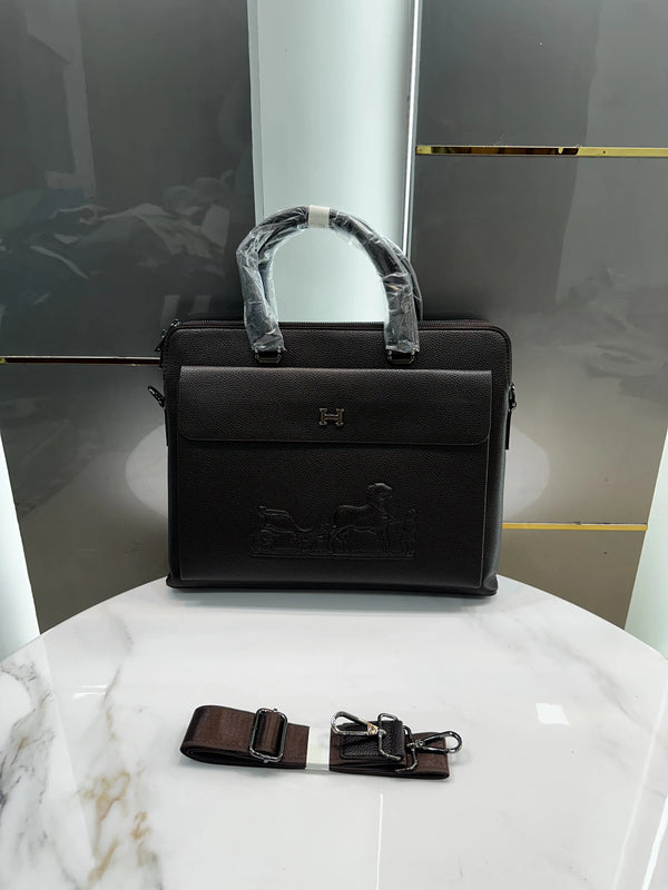 Herme s Brown Luxury Premium Imported Laptop Bag