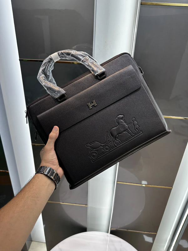 Herme s Brown Luxury Premium Imported Laptop Bag