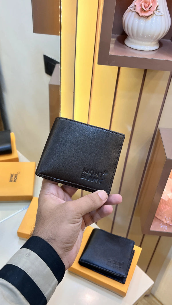 MONT_BLANC PREMIUM QUALITY IMPORTED WALLET WITH OG BOX BROWN