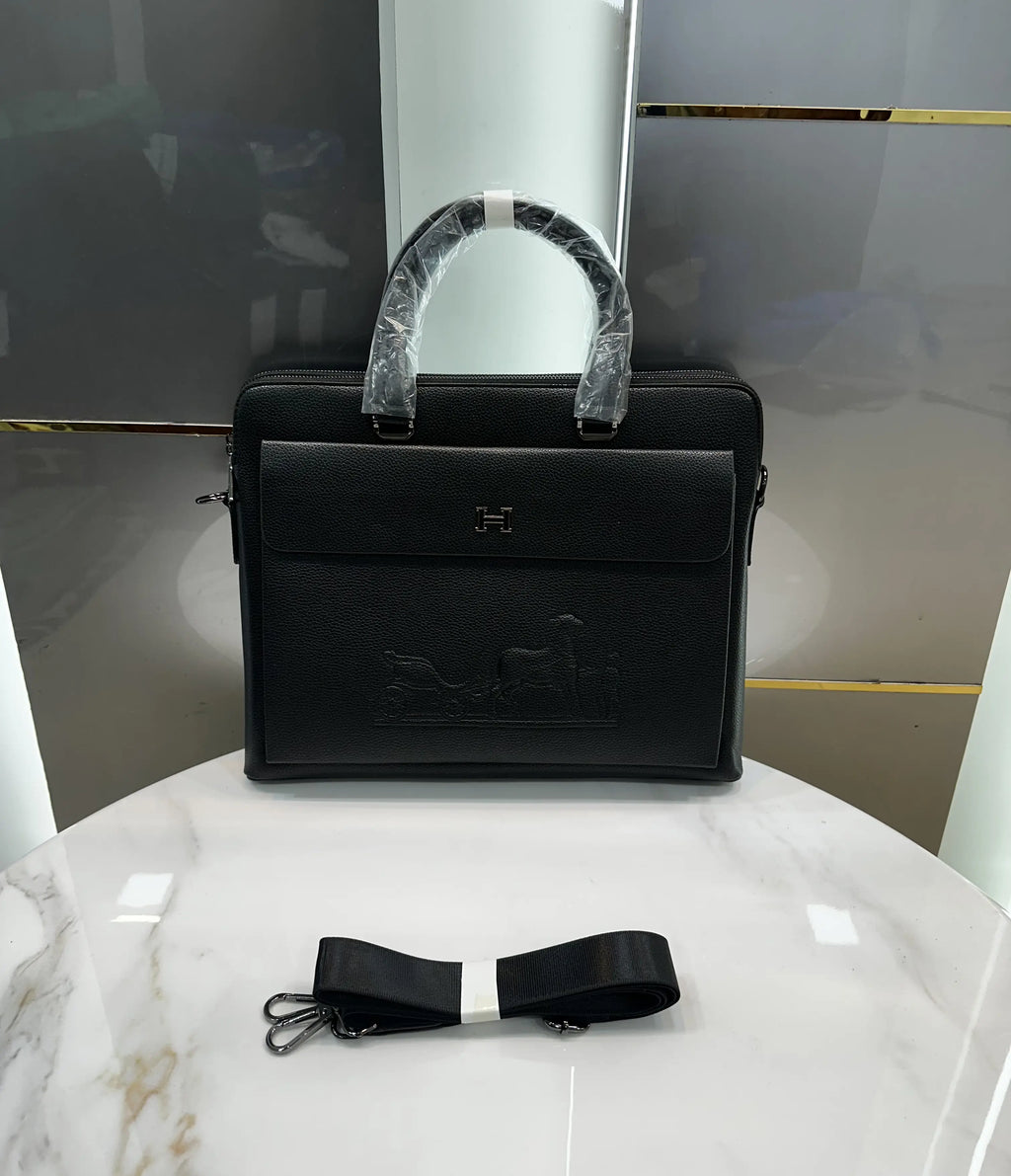 Herme s Black Luxury Premium Imported Laptop Bag