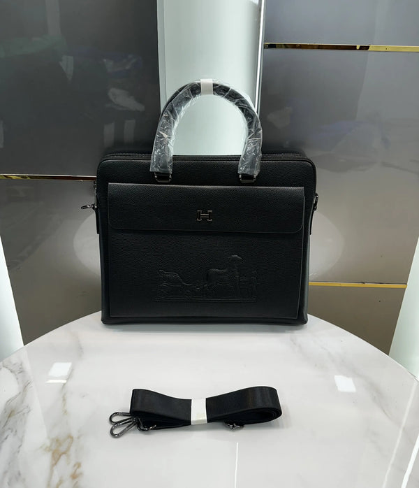 Herme s Black Luxury Premium Imported Laptop Bag
