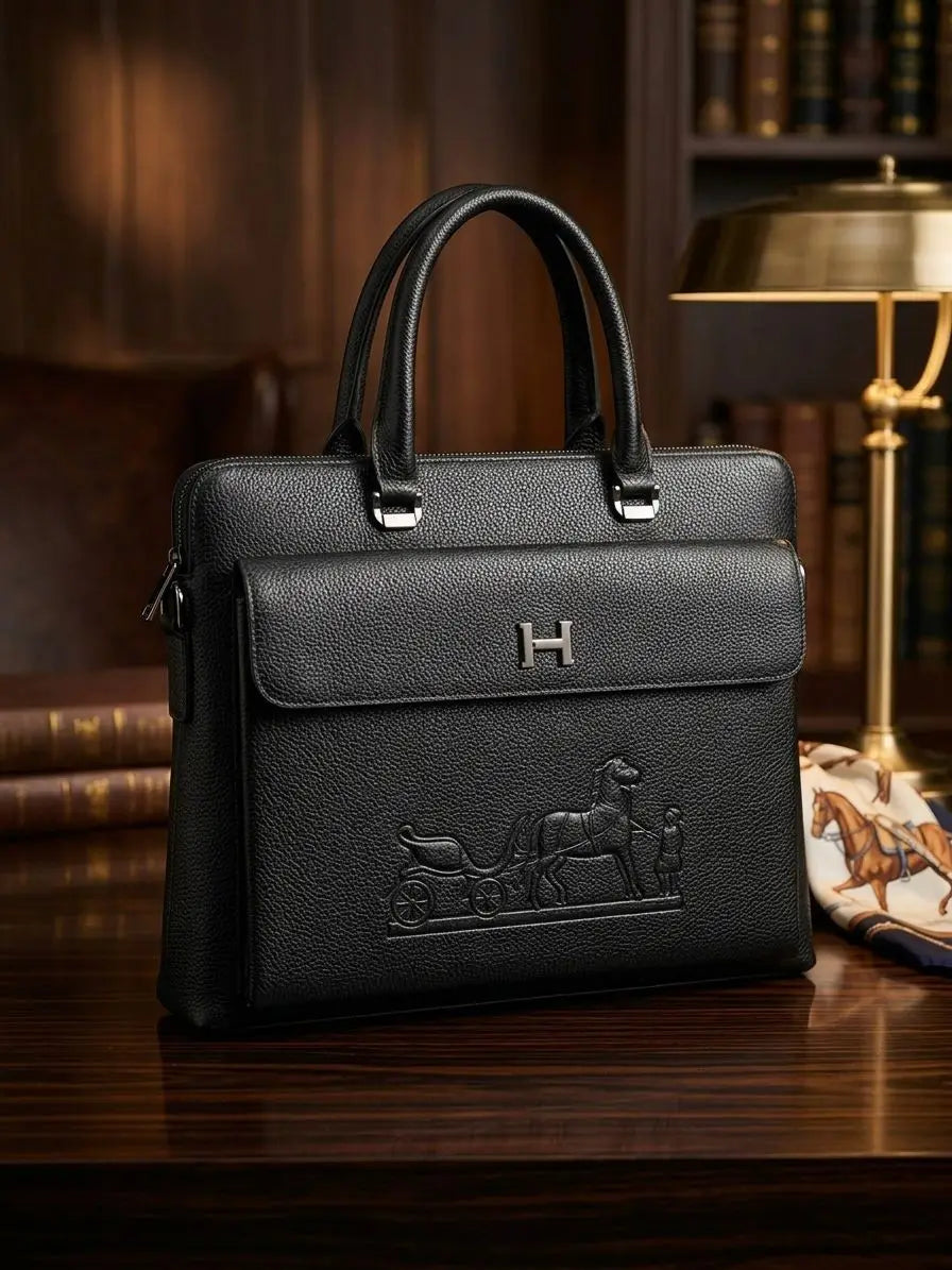 Herme s Black Luxury Premium Imported Laptop Bag
