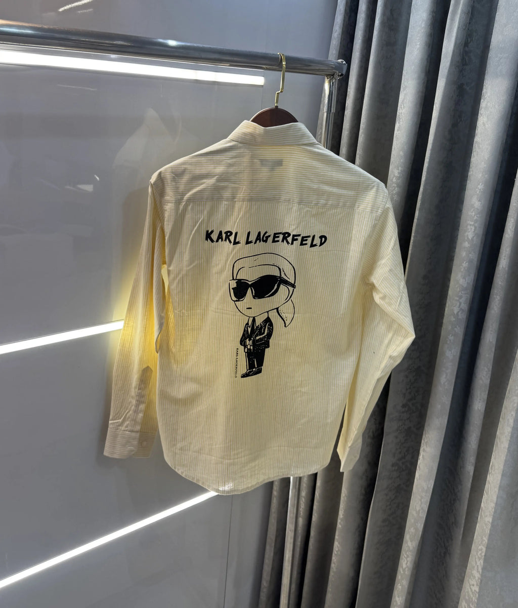 Karl Lagerfeld Yellow Printed Premium Shirt