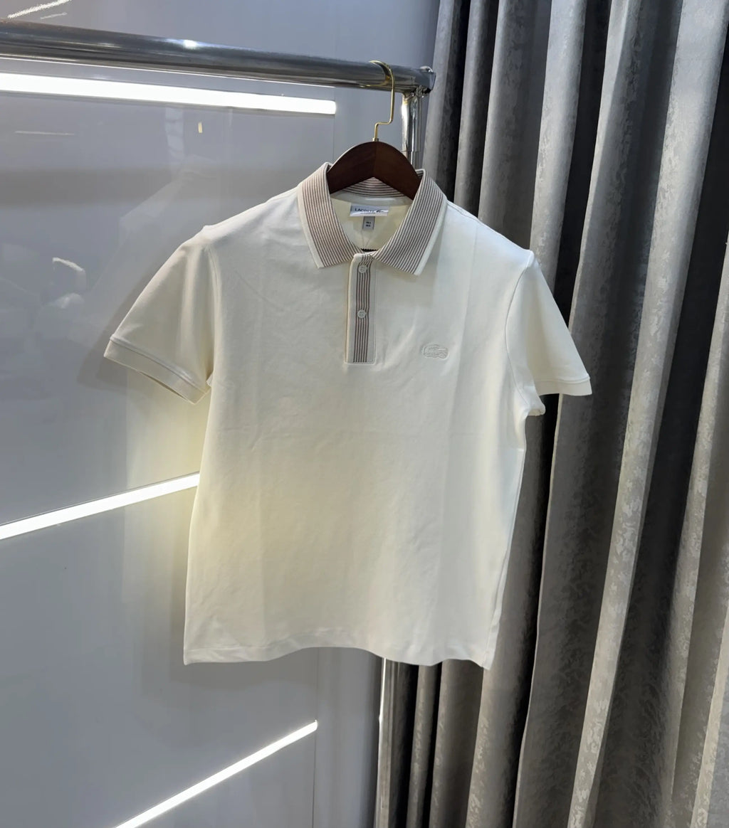 Lacost e Cream Logo Work Premium Polo T-Shirt
