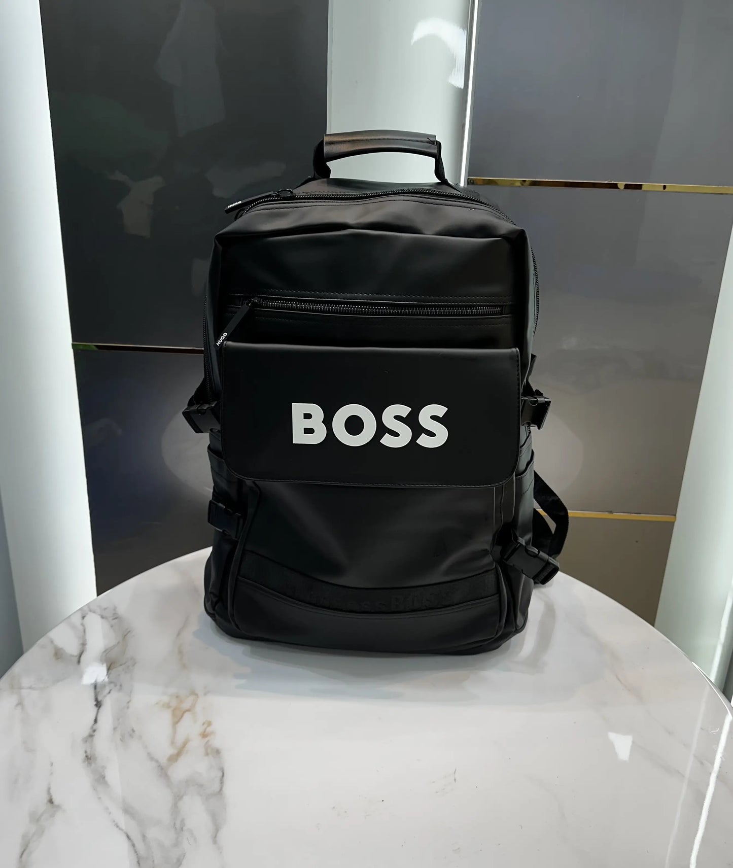 Hugo Bos s Black White Luxury Imported BackPack Bs5020