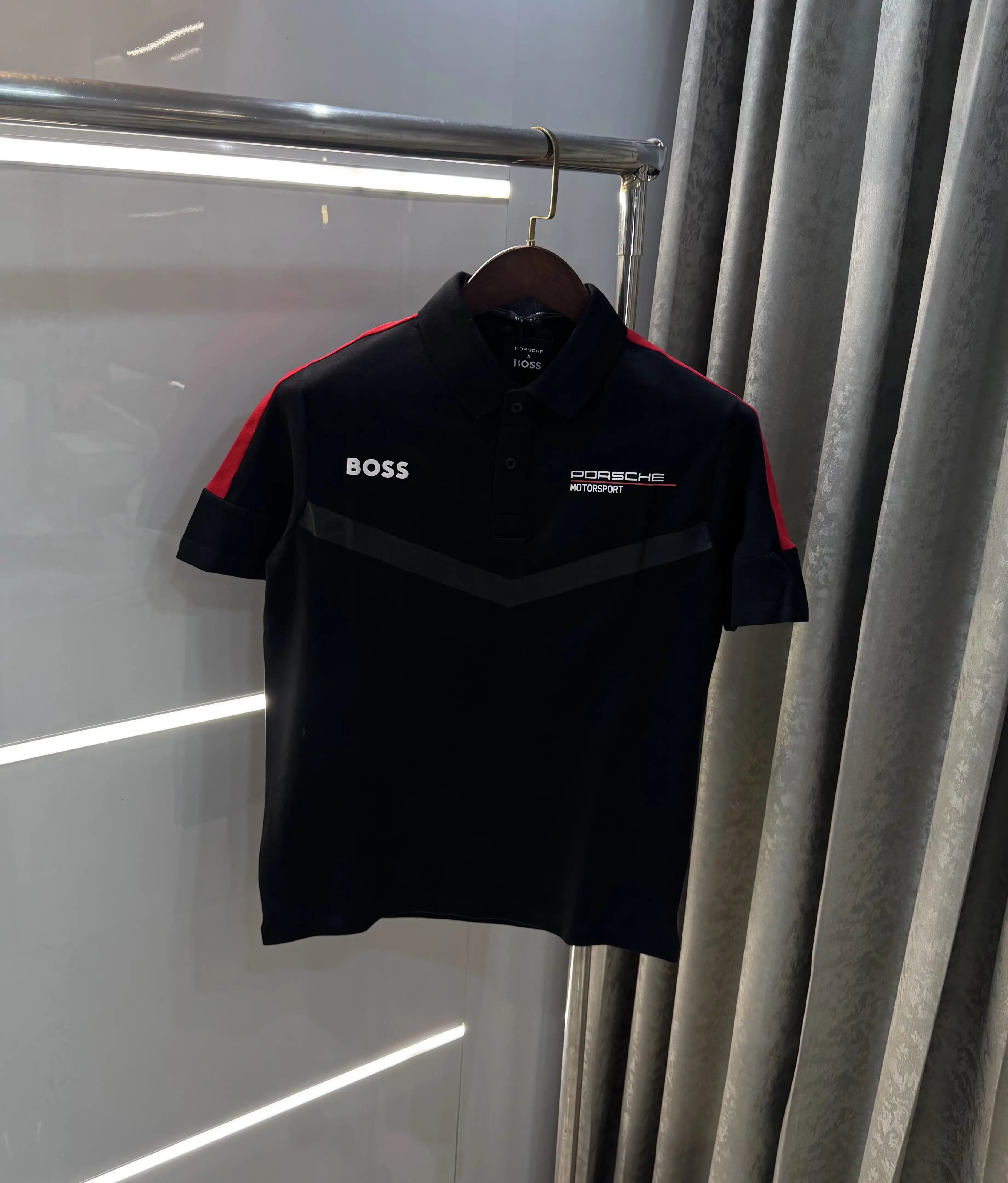 Hug o Bos s Black Porsche Edition Premium Polo T-shirt Secondary image