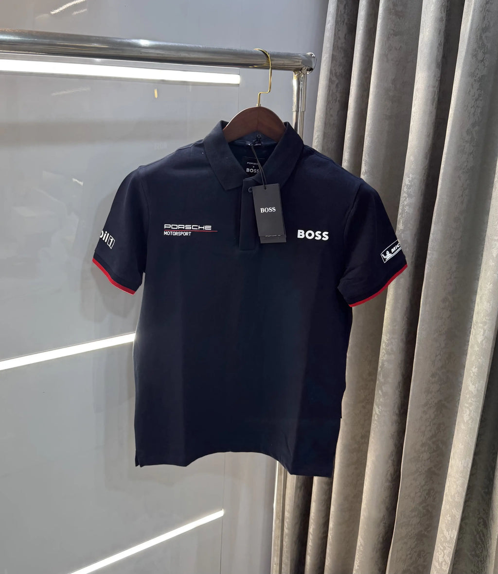 Hug o Boss Navy Blue Porche Edition Premium Polo T-shirt