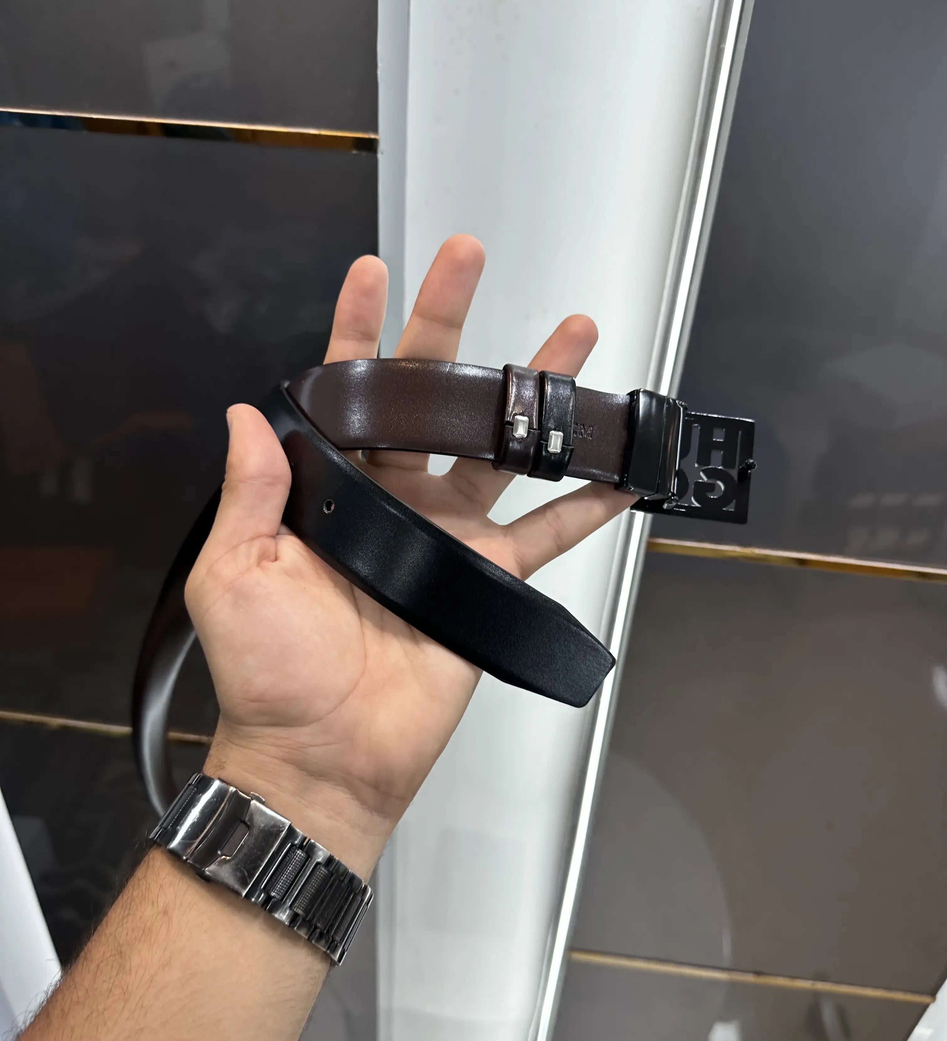 Hugo bos s Black Reversible Premium Imported Belt