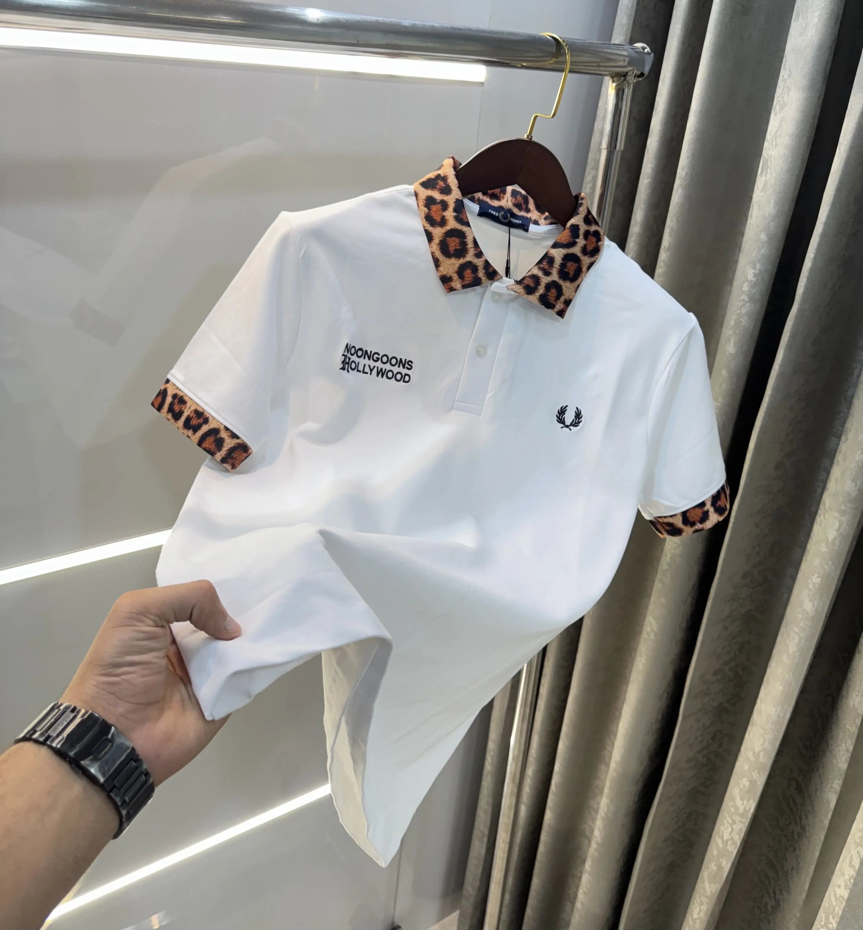 Fredperry White Embroidery Logo Premium Polo T-Shirt Main image