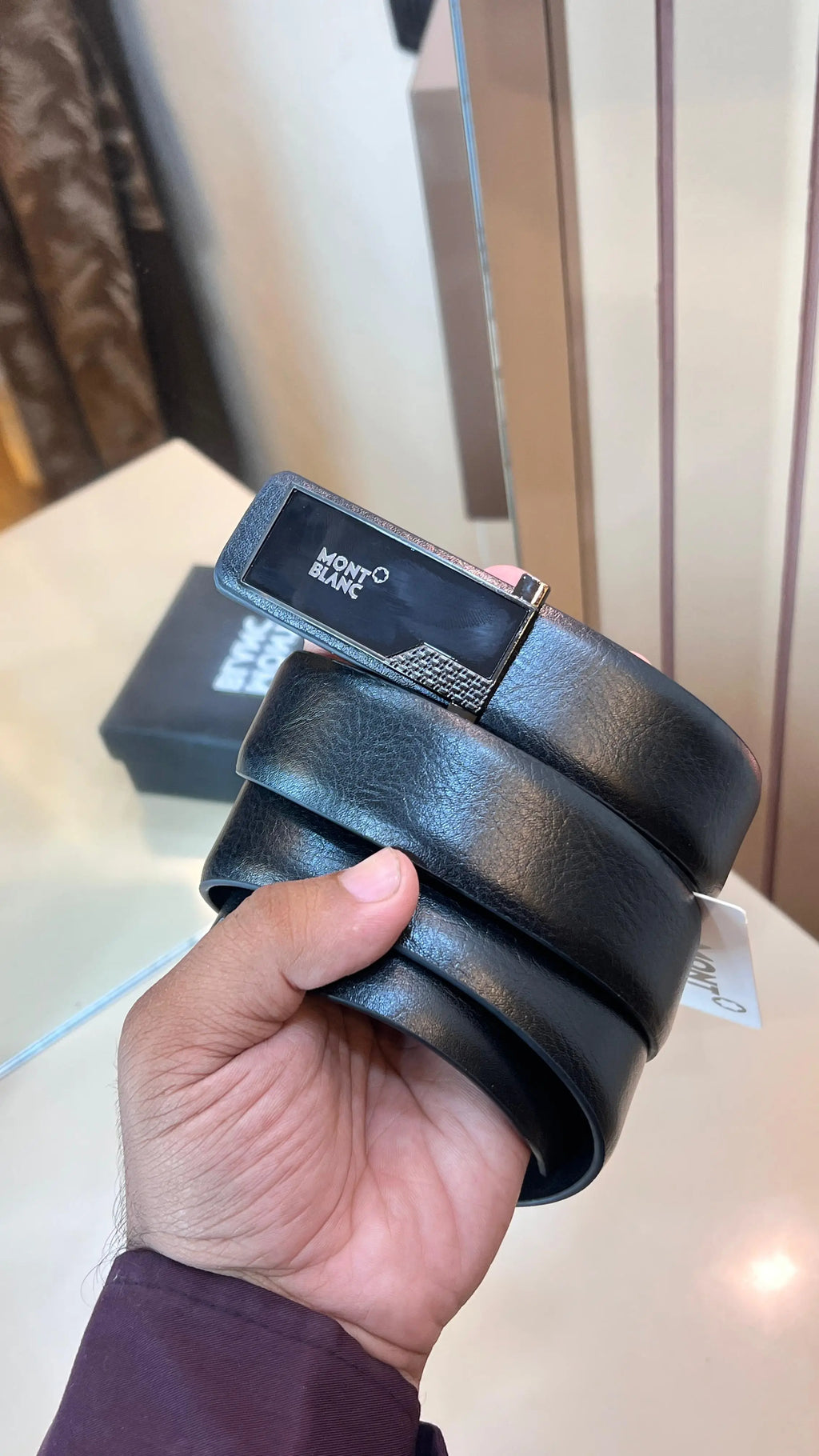 MONT BLANC IMP PREMIUM QUALITY LEATHER BELTS WITH OG BOX MB-806