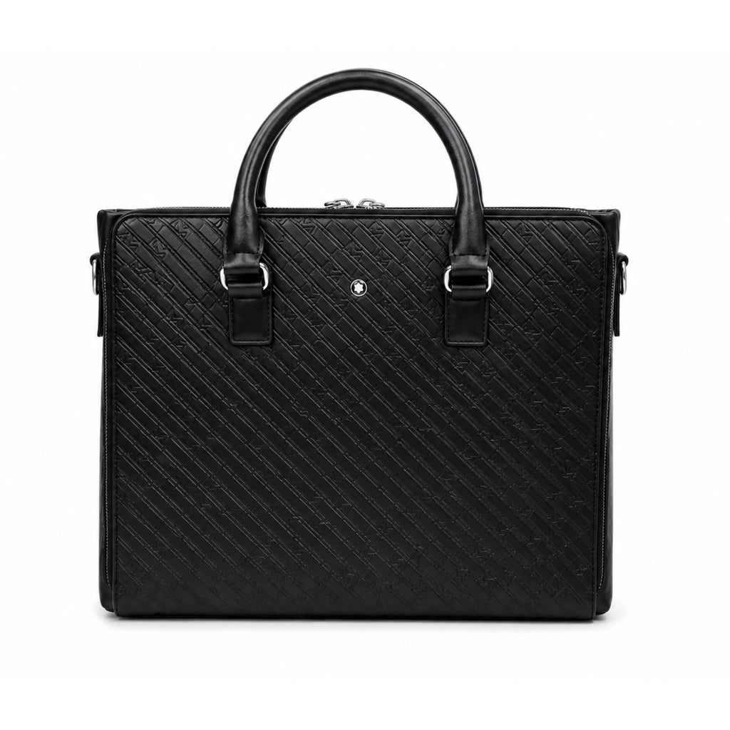 Mont Blanc Black Monogram Luxury Premium Imported Laptop Bag mb769