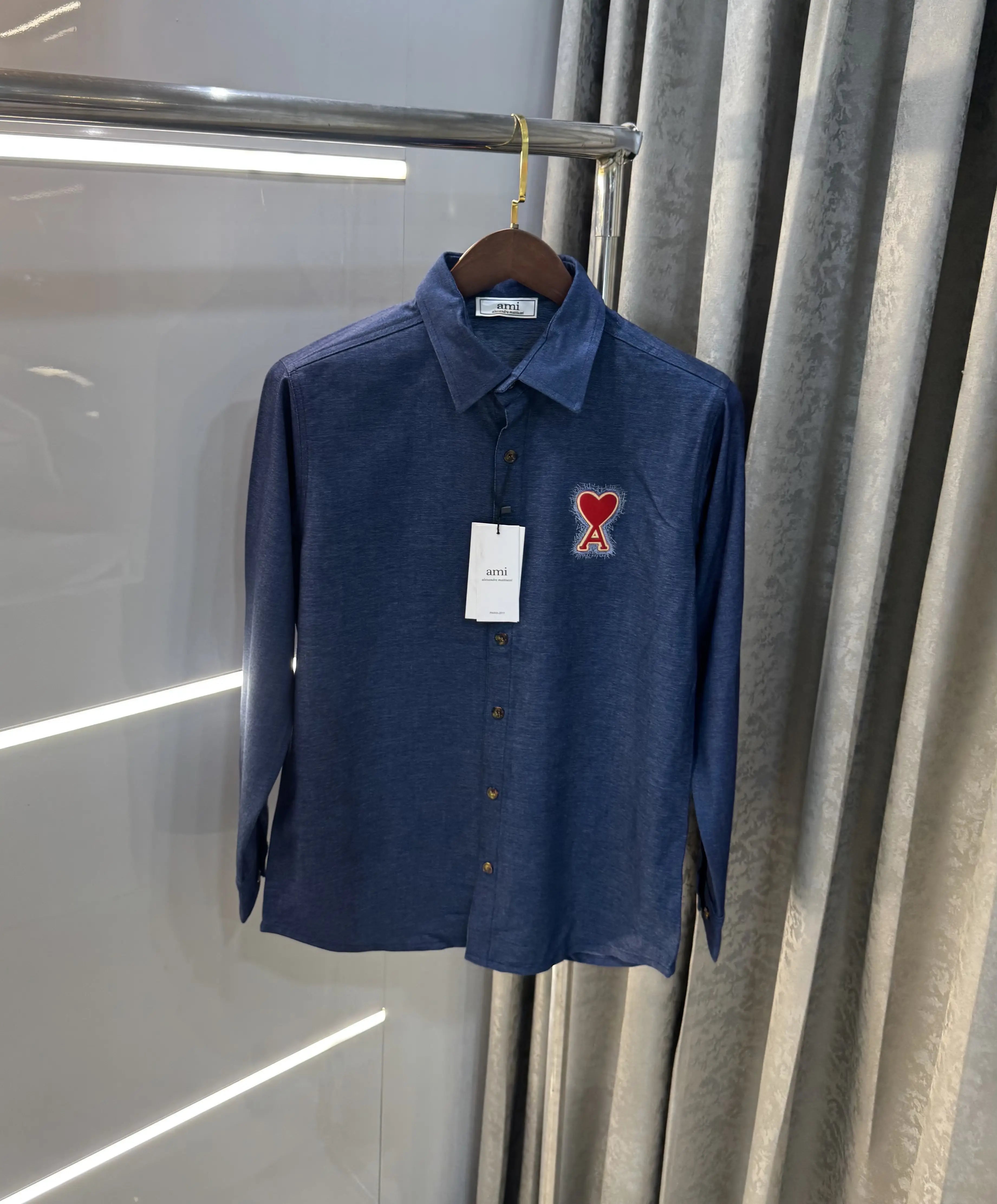 Ami Paris Dark Blue Designer Imported Shirt Secondary image
