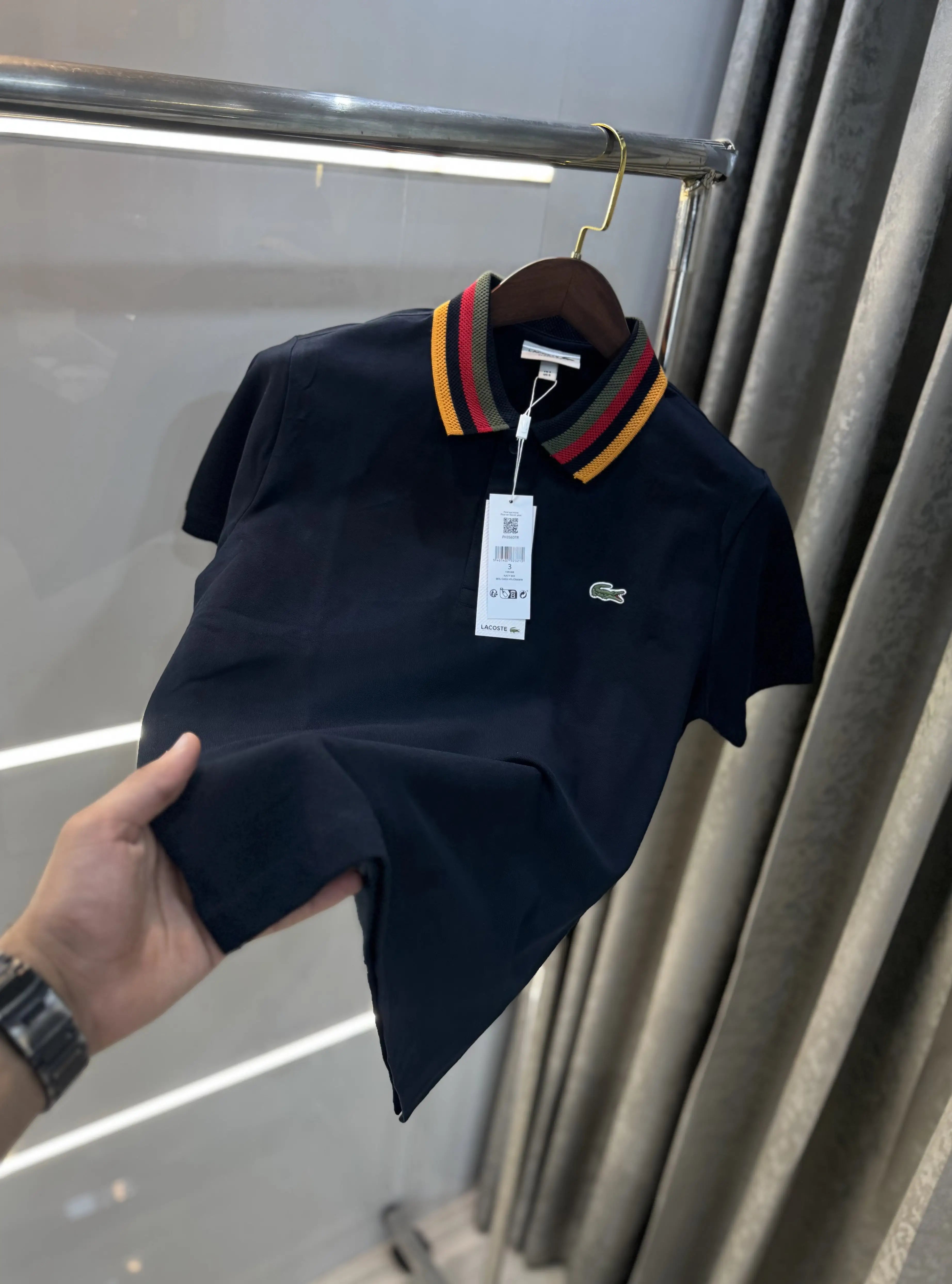 Lacost e Navy Blue Embroidery Logo Premium Polo T-Shirt Main image