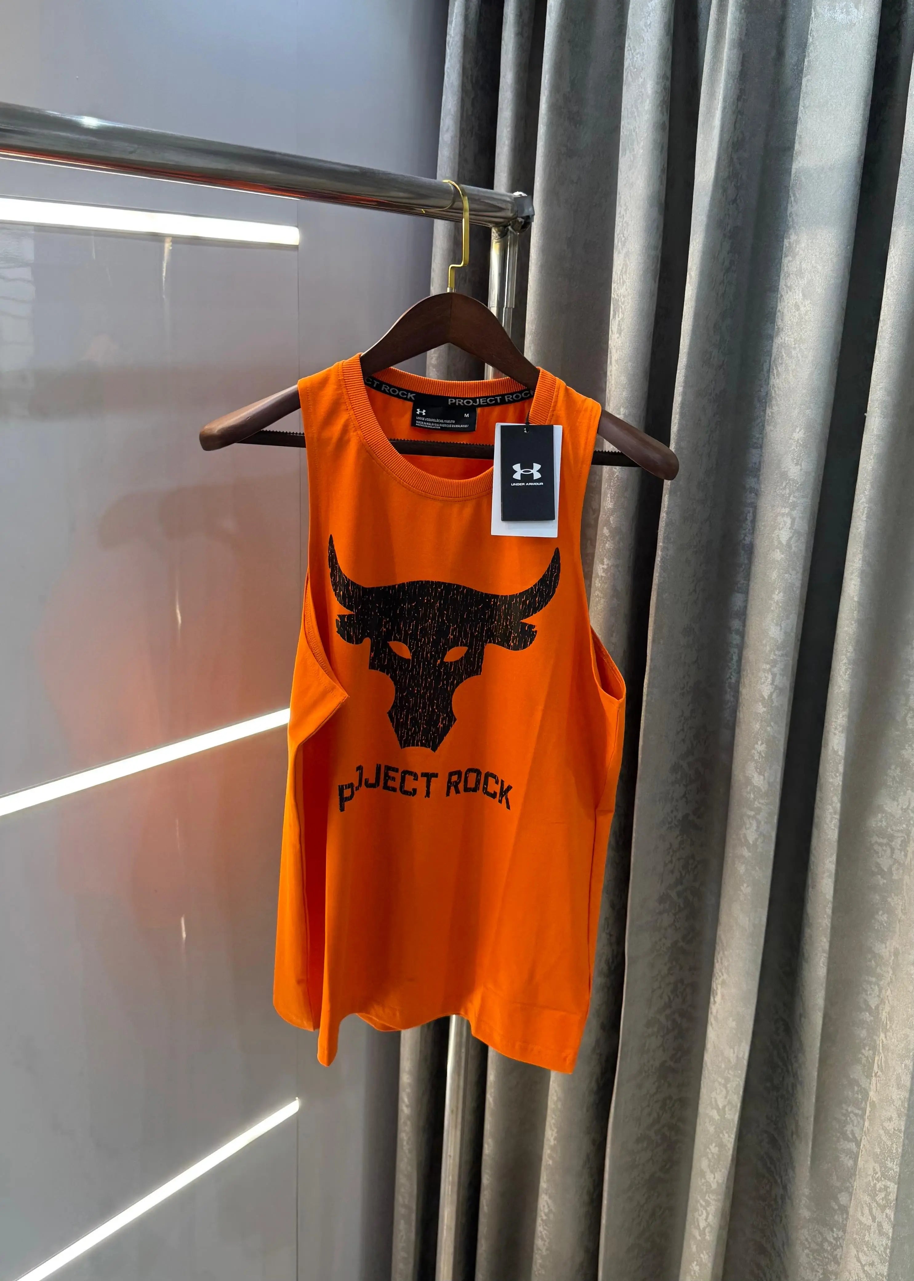 Under Armour Orange Logo Print Premium Sando