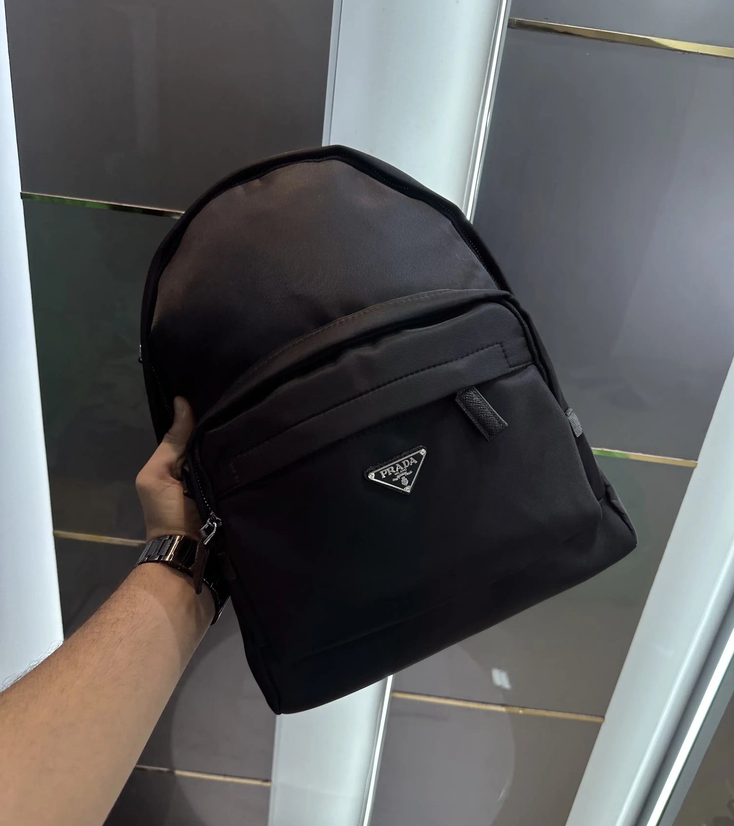 Prad a Black Re-Nylon Luxury Imported BackPack