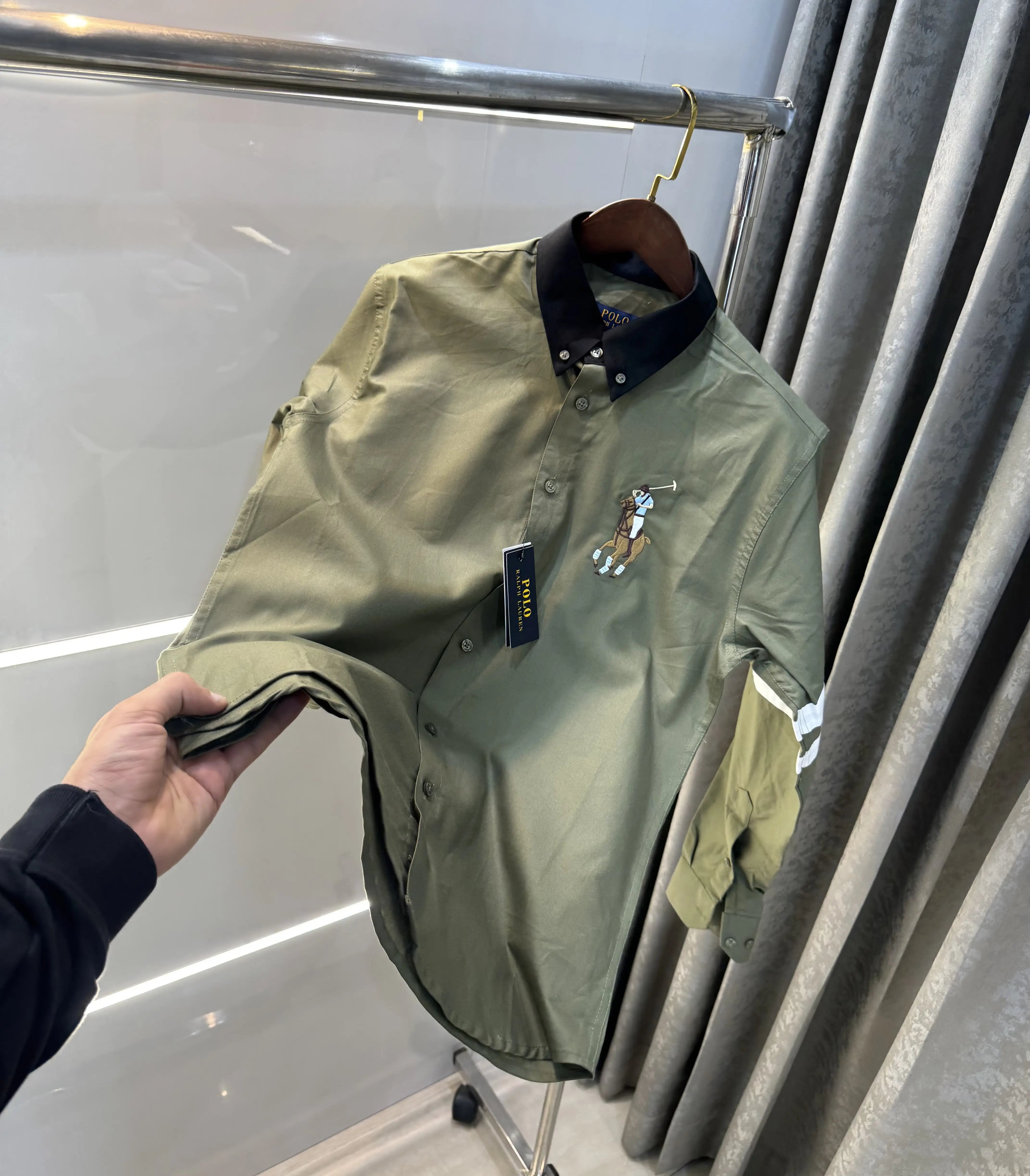 Ralph Lauren Olive Green Premium Classic Shirt Main image