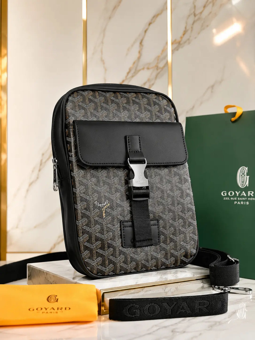 Goyar d Black Brown Premium Sling Bag g219